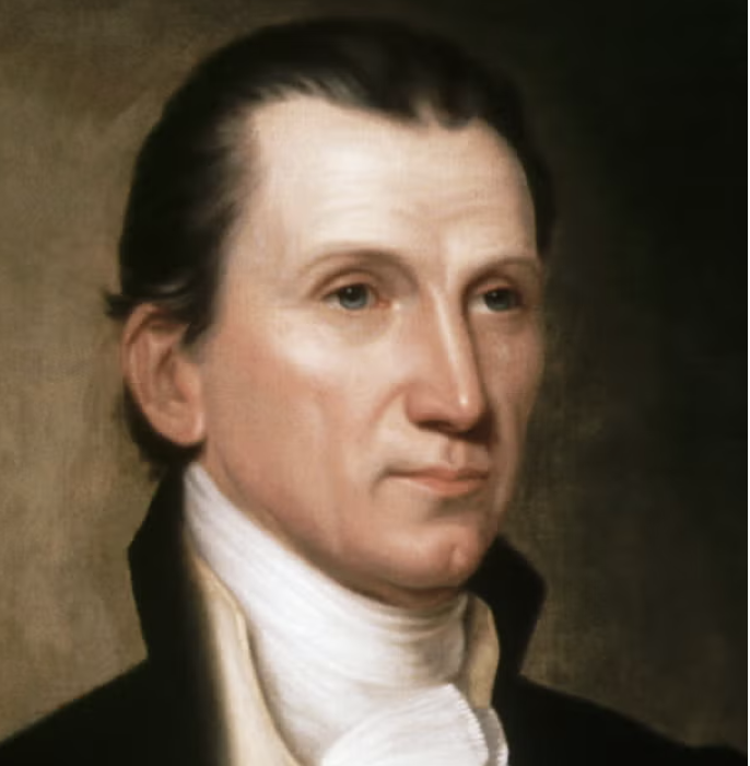 Portrait of James Monroe, fifth President of the United States and Freemason.